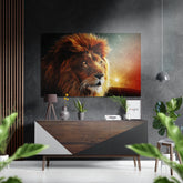 Lion Brushed Aluminium Dibond Wall Art.